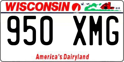 WI license plate 950XMG
