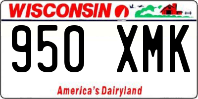 WI license plate 950XMK