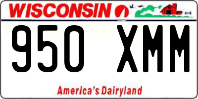 WI license plate 950XMM