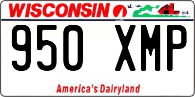 WI license plate 950XMP