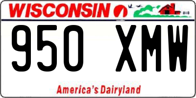 WI license plate 950XMW