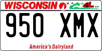 WI license plate 950XMX