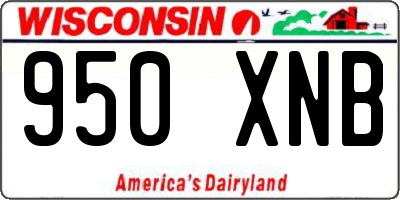 WI license plate 950XNB