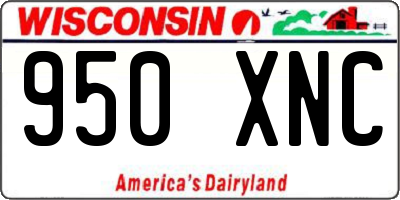 WI license plate 950XNC