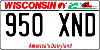WI license plate 950XND