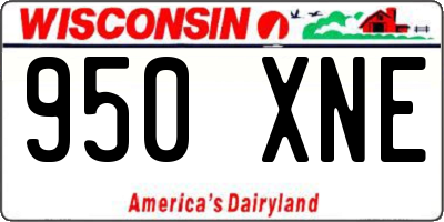 WI license plate 950XNE