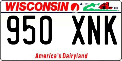 WI license plate 950XNK