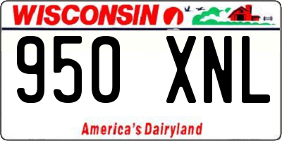 WI license plate 950XNL