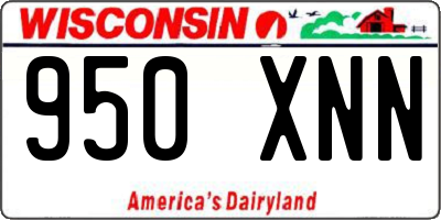 WI license plate 950XNN