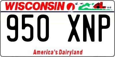 WI license plate 950XNP
