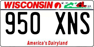 WI license plate 950XNS