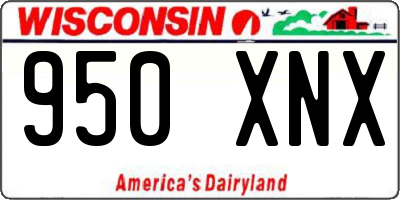 WI license plate 950XNX