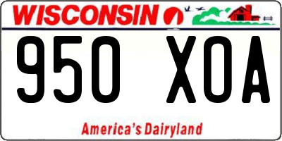 WI license plate 950XOA
