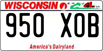 WI license plate 950XOB