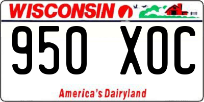 WI license plate 950XOC