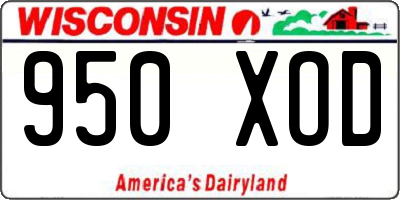 WI license plate 950XOD