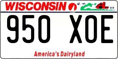 WI license plate 950XOE