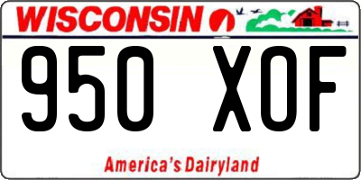 WI license plate 950XOF
