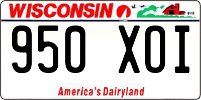 WI license plate 950XOI
