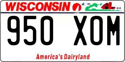WI license plate 950XOM