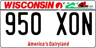 WI license plate 950XON