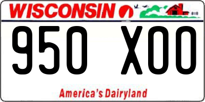 WI license plate 950XOO