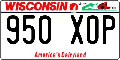 WI license plate 950XOP