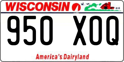 WI license plate 950XOQ