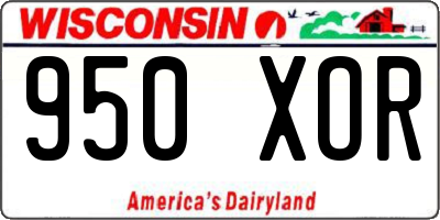 WI license plate 950XOR