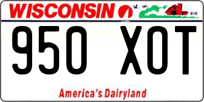 WI license plate 950XOT