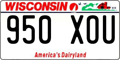 WI license plate 950XOU