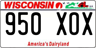 WI license plate 950XOX