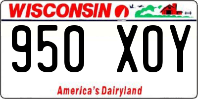 WI license plate 950XOY