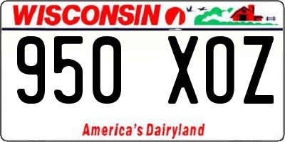 WI license plate 950XOZ