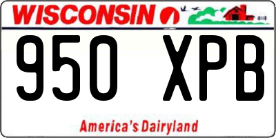 WI license plate 950XPB