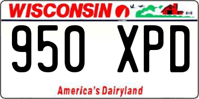 WI license plate 950XPD
