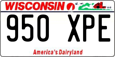 WI license plate 950XPE
