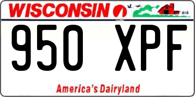 WI license plate 950XPF