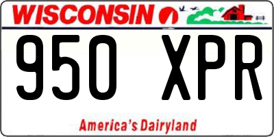 WI license plate 950XPR