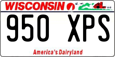 WI license plate 950XPS