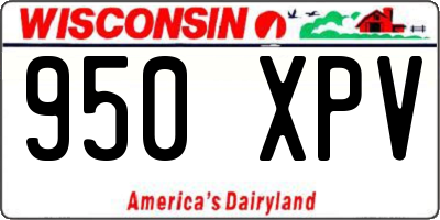 WI license plate 950XPV