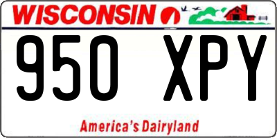 WI license plate 950XPY