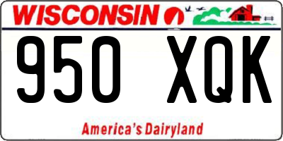 WI license plate 950XQK