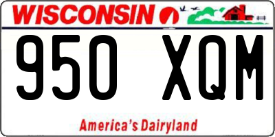 WI license plate 950XQM