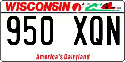 WI license plate 950XQN