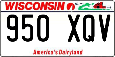 WI license plate 950XQV