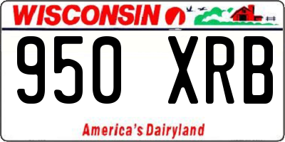 WI license plate 950XRB