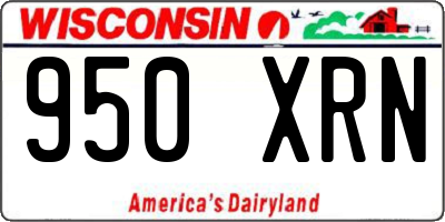WI license plate 950XRN