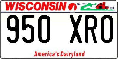 WI license plate 950XRO