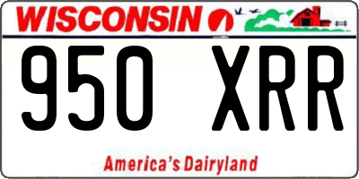 WI license plate 950XRR